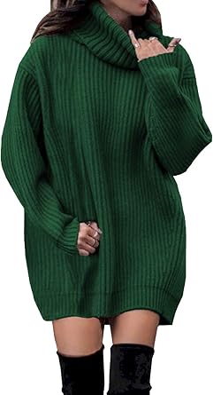 women's green sweater dress