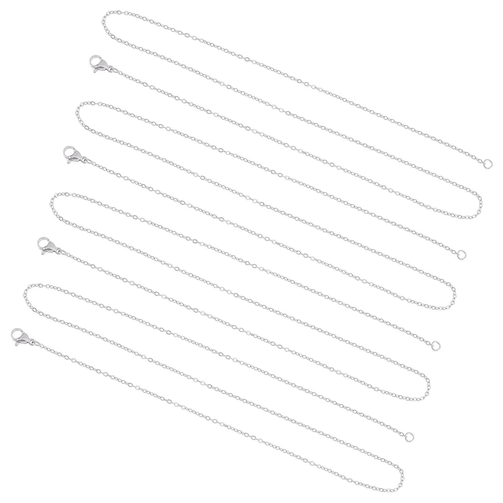 UNICRAFTALE 20pcs 1mm Stainless Steel Cable Chain Necklaces Link Chain with Lobster Claw Clasps for Men Women DIY Crafts Jewelry Making