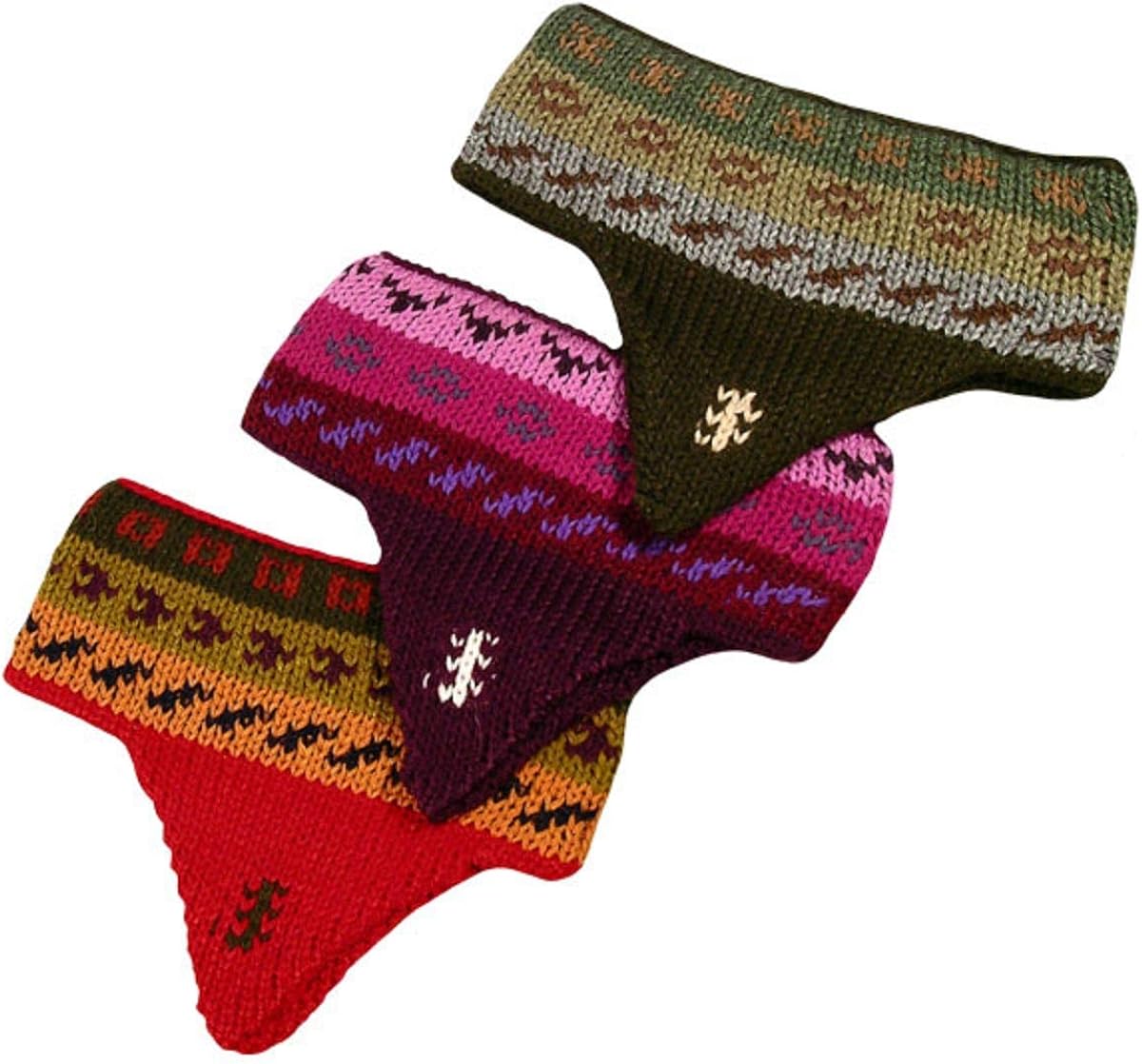 Alpaca Knit Headband w/Ear Flaps 3 Pack Assortment Fine