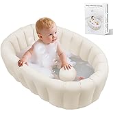 Inflatable Baby Bathtub, Collapsible Baby Bath Back Support, Portable Newborn Travel Bath tub with Drain Hole, Foldable Baby 