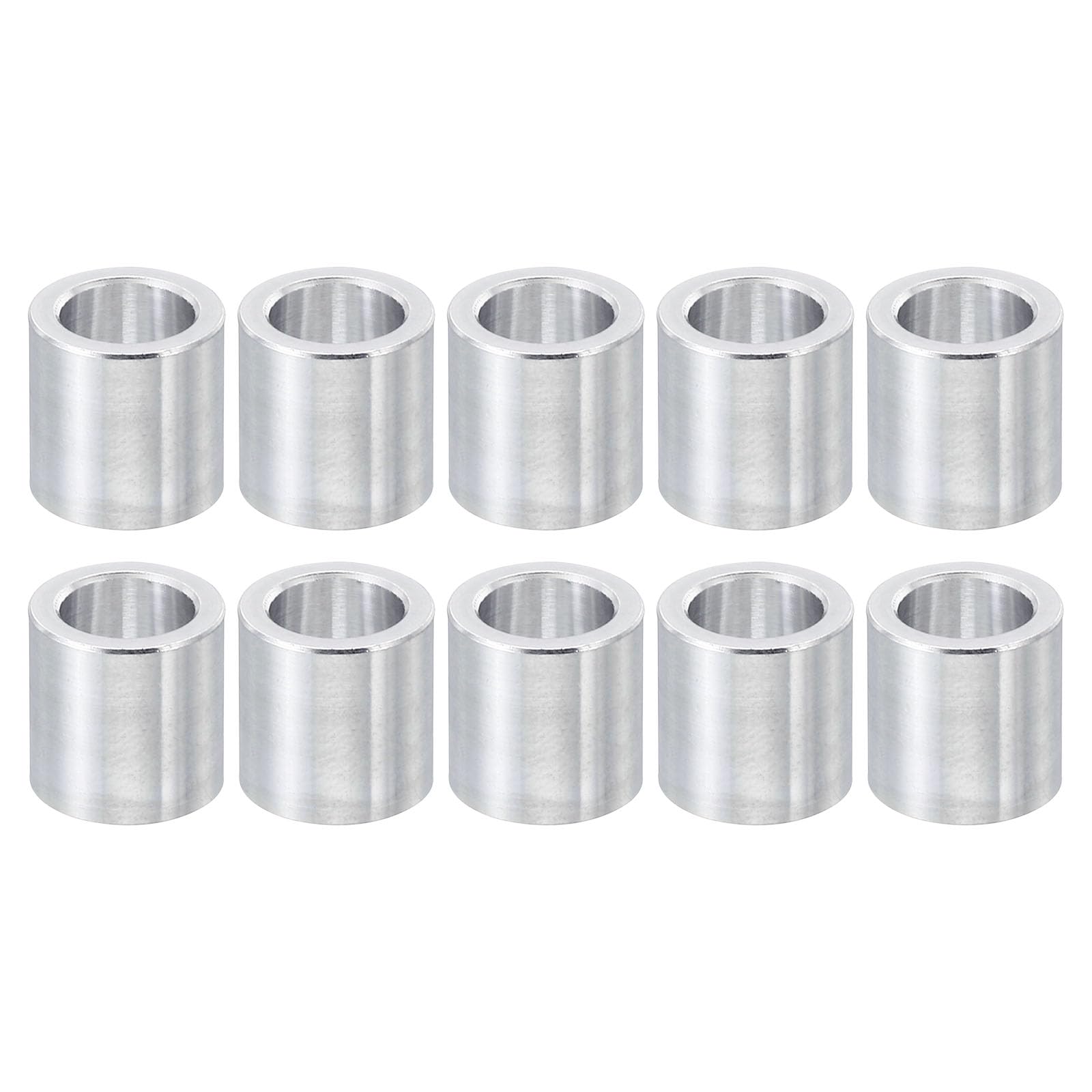 PATIKIL M8 Aluminum Spacers, 10 Pcs Metal Spacer Aluminum 8.2mm ID x 12mm OD x 12mm L Aluminum Spacer Screw Standoff Round for 5/16" or M8 Screw Bolts