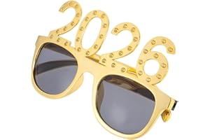FRCOLOR Party Glasses Frame Gold Bling Photo Booth Prop for Year S Eve Graduation Birthday Festival