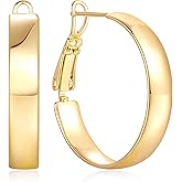 GLOSOLE 14K Gold Hoop Earrings for Women Chunky Hoop Earrings Noble and Elegant Gold Earring for Women Long-Lasting Beauty Right Size Womens Earring