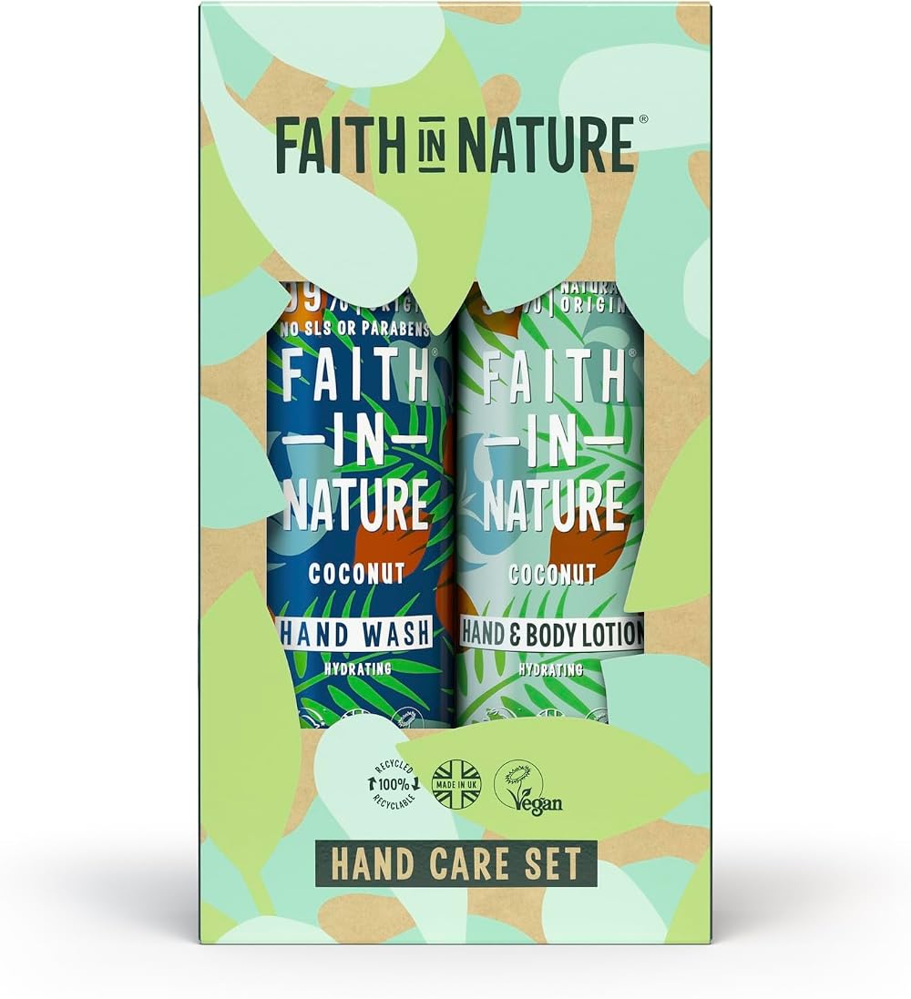 Faith In Nature Coconut Hand Care Gift Set 2x400ml Vegan Cruelty Free