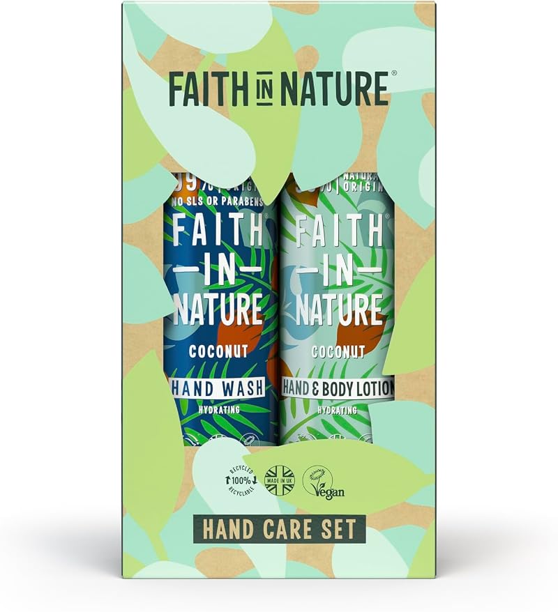 Faith In Nature Coconut Hand Care Gift Set 2x400ml Vegan Cruelty Free