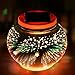 Color Changing Solar Powered Glass Ball Garden Lights, Aukora Solar Table Lights Waterproof Solar Led Night Light for Garden, Patio, Party, Yard, Outdoor/Indoor Decorations, Ideal Gift(Star Pattern)