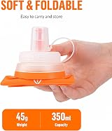 UTOBEST Soft Flask 2x350ml Collapsible Water Bottle TPU Orange Running view 3