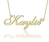 AOLO Kaylie Heart Name Necklace 18k Gold Plated