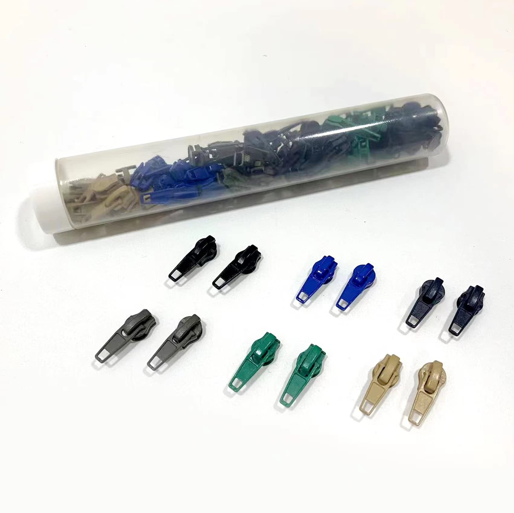 Automatic Zipper Slider, Tube with 132 Units of Sliders for Zippers, Sliders, Zipper Pullers, Size .3