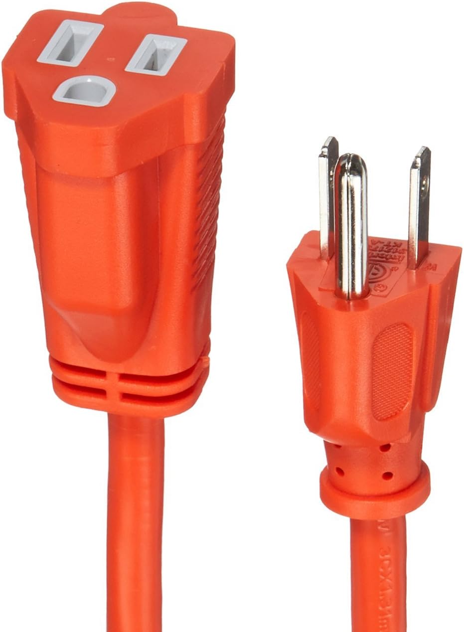 Basics 16/3 Vinyl Outdoor Extension Cord | Orange, 100-Foot - - 