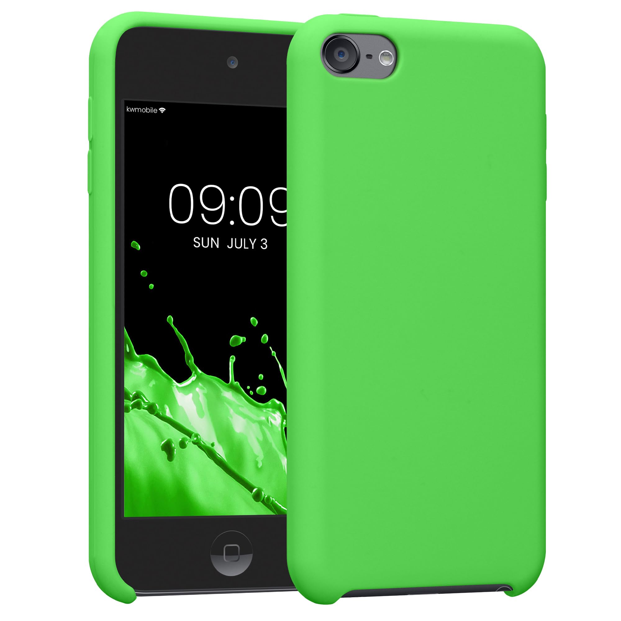 kwmobile TPU Silicone Case Compatible with Apple iPod Touch 6G / 7G (6th and 7th Generation) - Case Soft Flexible Protective Cover - Lime Green