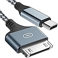 Herfair 30 Pin to USB C Adapter iPod Charger Nylon Braided Fast Charging Data Cord Next Generation Charger Compatible with iPhone 4/4s/3G/3Gs, iPad 1 2 3, iPod Touch 4 3 2 1/Classic 3 2 1 (1M/3.3FT)