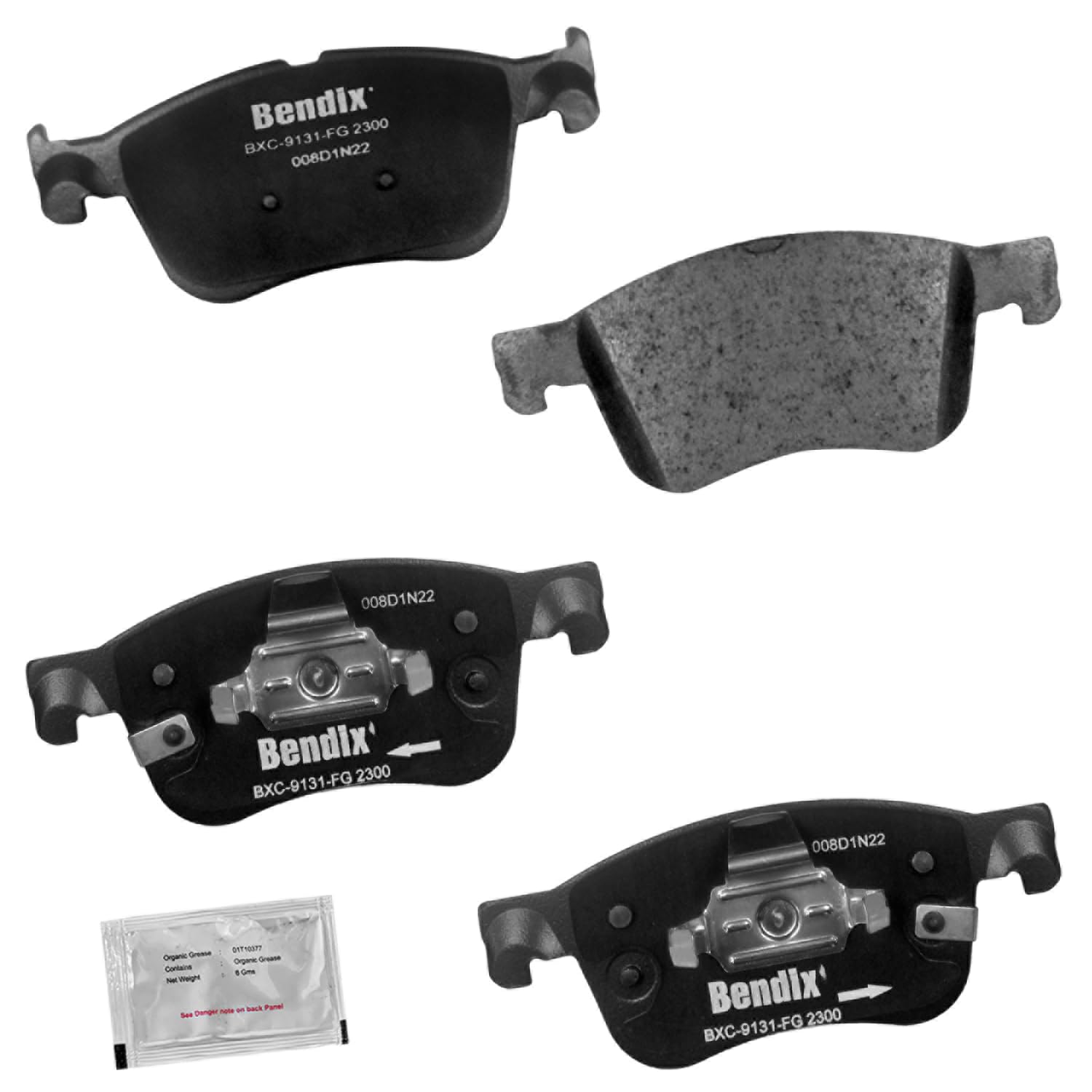 Bendix Priority1 CFC2300 Ceramic Front Brake Pads for Ford Bronco Sport 2024-2021, Escape 2024-2020, Maverick 2024-2022, Lincoln Corsair 2024-2020 Image