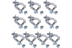 Sarknoah. Silver Medium-Duty Half Coupler Truss Clamp, Aluminum Alloy Stage Lighting Clamps, Fits 1.9″-2″(48-52) mm Truss Cou