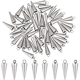 UNICRAFTALE 50pcs Stainless Steel Cone Charm 16x5mm Punk Style Spike Charm Dangle Earring Charm Bracelet Charms for DIY Jewelry Making