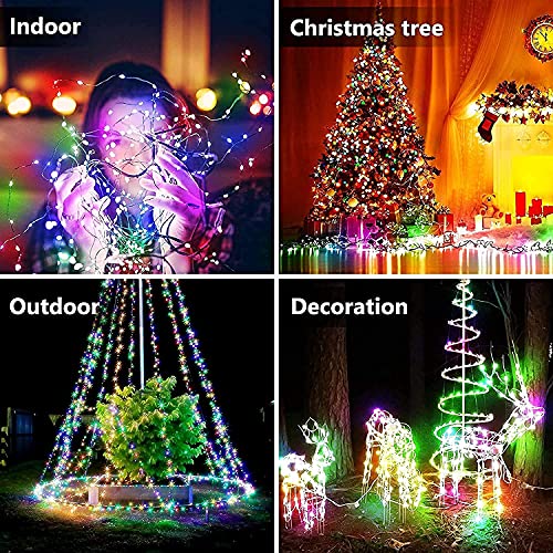Fairy Lights Battery Powered, 2 Pack 50 LEDs 16 Colors Changing Sliver Wire String Lights, Larger RGB Bulb Super Bright Twinkle Lights With Remote Control For Party Christmas Bedroom Halloween Decor