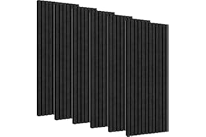 6 Pcs 47.2 X 23.6 Inches Black Large Wall Panels Acoustic Panel Decorative Sound Proof Panel Soundproofing Foam For Office Ho