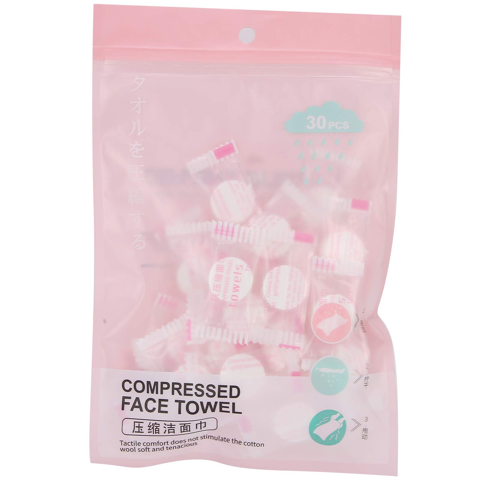 30pcs Compressed Face Towel,Non-Woven Fabric Disposable Portable Travel Cleansing Towel