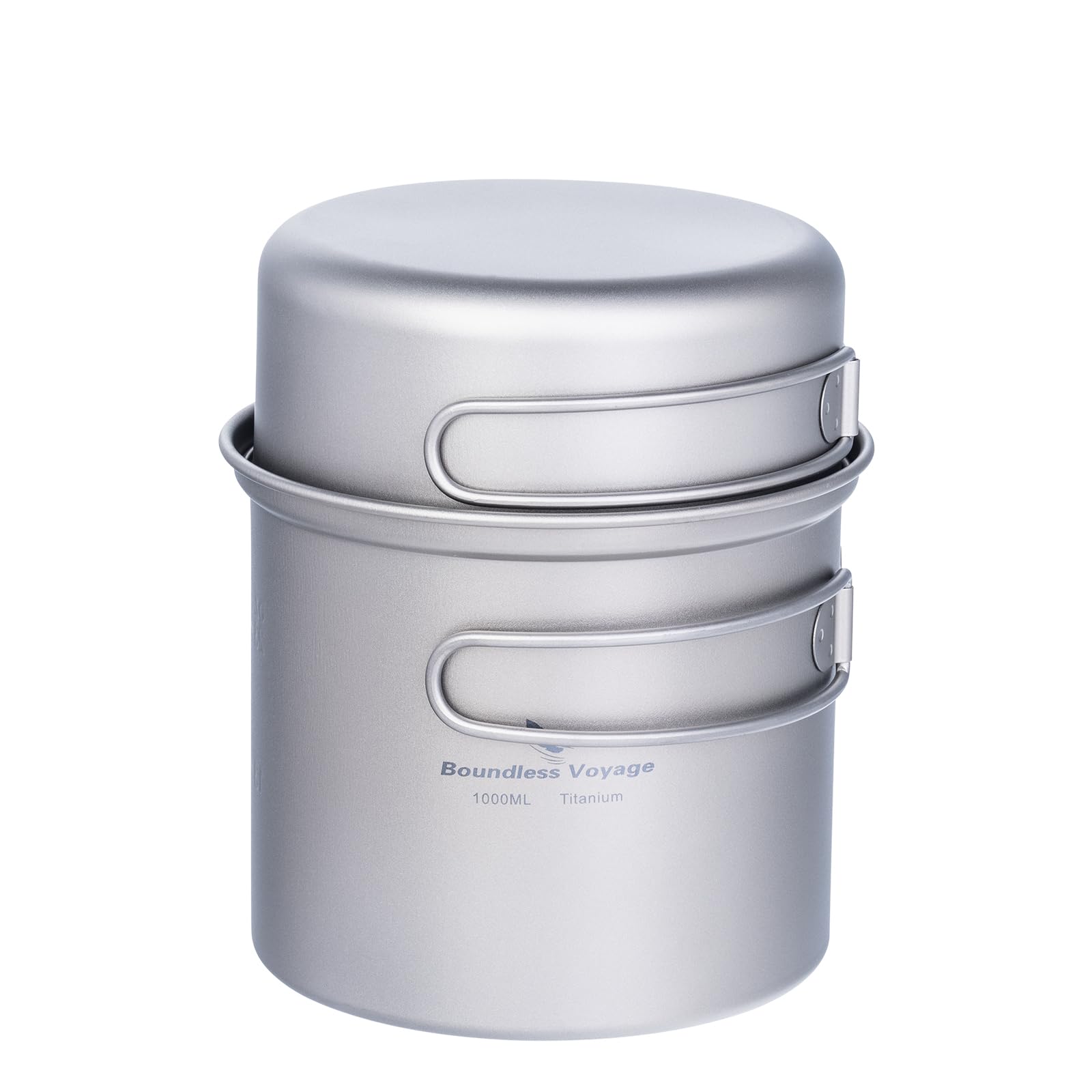 Boundless Voyage Lightweight Camping Pot Pan Cooking Set Backpacking Pot Camping Cookware Kit for Hiking Trekking Picnic Fishing Mountaineering Ti2038C