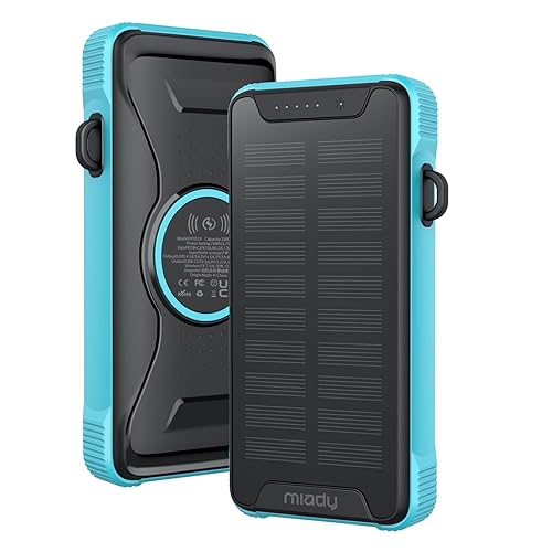 Miady 20000mAh Wireless Solar Power Bank USB-C 20W Fast Charging