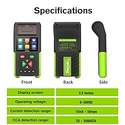 Automotive Battery Tester with Printer, 12V 24V Car