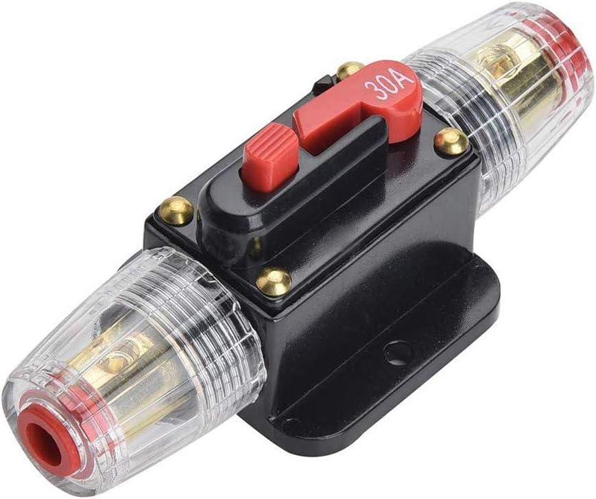 Gobesty 30 Amp Circuit Breaker, Inline Fuse Holder 12V24V Dc 30 Amp