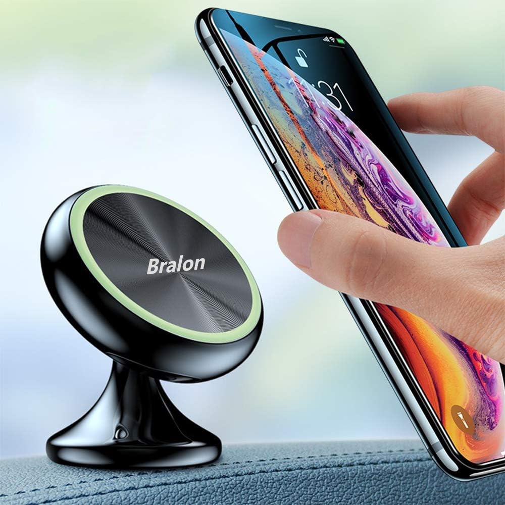 Magnetic Car Phone Mount,Bralon Built-in 4 Strong Magnets Car Dashboard Mount Compatible with iPhone Xs Max XR X 8 7,Galaxy Note S10 S9 S8,GPS,Mini Tablet and All 3.5"-7" Smartphone