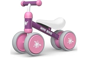ANCAIXIN Baby Balance Bikes for 1 Year Old Boy Girl, Best First Birthday Gifts for Toddler from Standing to Running, Riding Toys for 1+ Years Old, No Pedal Infant 4 Wheels Baby Bicycle