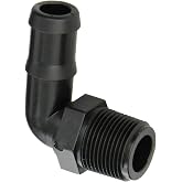Banjo HB075-90 Polypropylene Hose Fitting, 90 Degree Elbow, 3/4" NPT Male x 3/4" Barbed