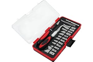 MANUFORE 19pcs Craft Knife Hobby Knife with Anti-Slip Handle Engraving Tool cuchillo de precisión hobby for Art Modeling, Scrapbooking and Sculpture