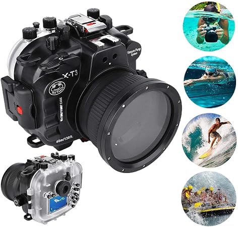 Amazon Vbestlife 水中カメラダイビングハウジングケース Fuji X T3 40m 130フィート 防水ミラーレスカメラハウジングケース 16 50mm 18 55mm フォーカスリング付き ハウジングケース 通販