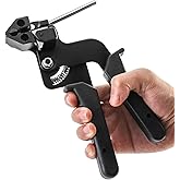 QWORK Cable Tie Gun, Stainless Steel Zip Tie Tightener Wrap Tool, Self-locking Metal Zip Ties Tool, Cable Tie Fasten and Cut