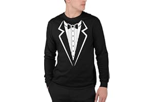 Veracco® Tuxedo Long Sleeve Shirts for Men Women – Funny Tuxedos Mens Graphic Tees Black Suit Funny Cotton Unisex Costume