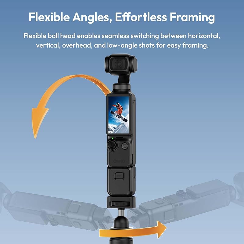 MT95 Mini trípode para dji Action 5 Pro/4/3/Osmo 360 (dji Osmo Pocket 3 4 and Other 1/4") — foto 5 de 8
