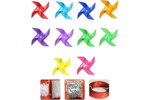 Pack of 100 Pinwheels 30m Wire Rope Set for Garden Yard Party Decorations Windmill Toy Gifts for Wind Spinners Windmill Toy