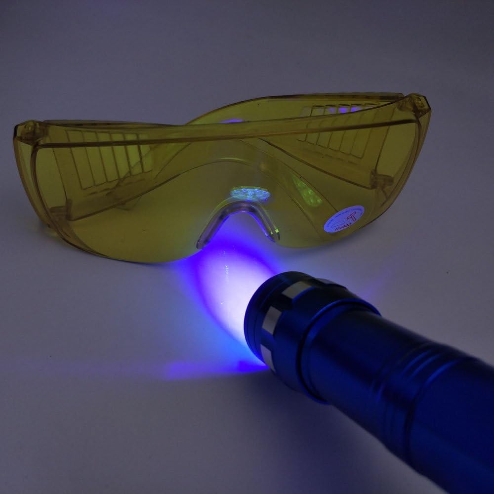 Nikauto Auto Air Conditioner Flashlight Leak Detector Tool Car AC Leak Test Flashlight UV Protective Glasses: Automotive