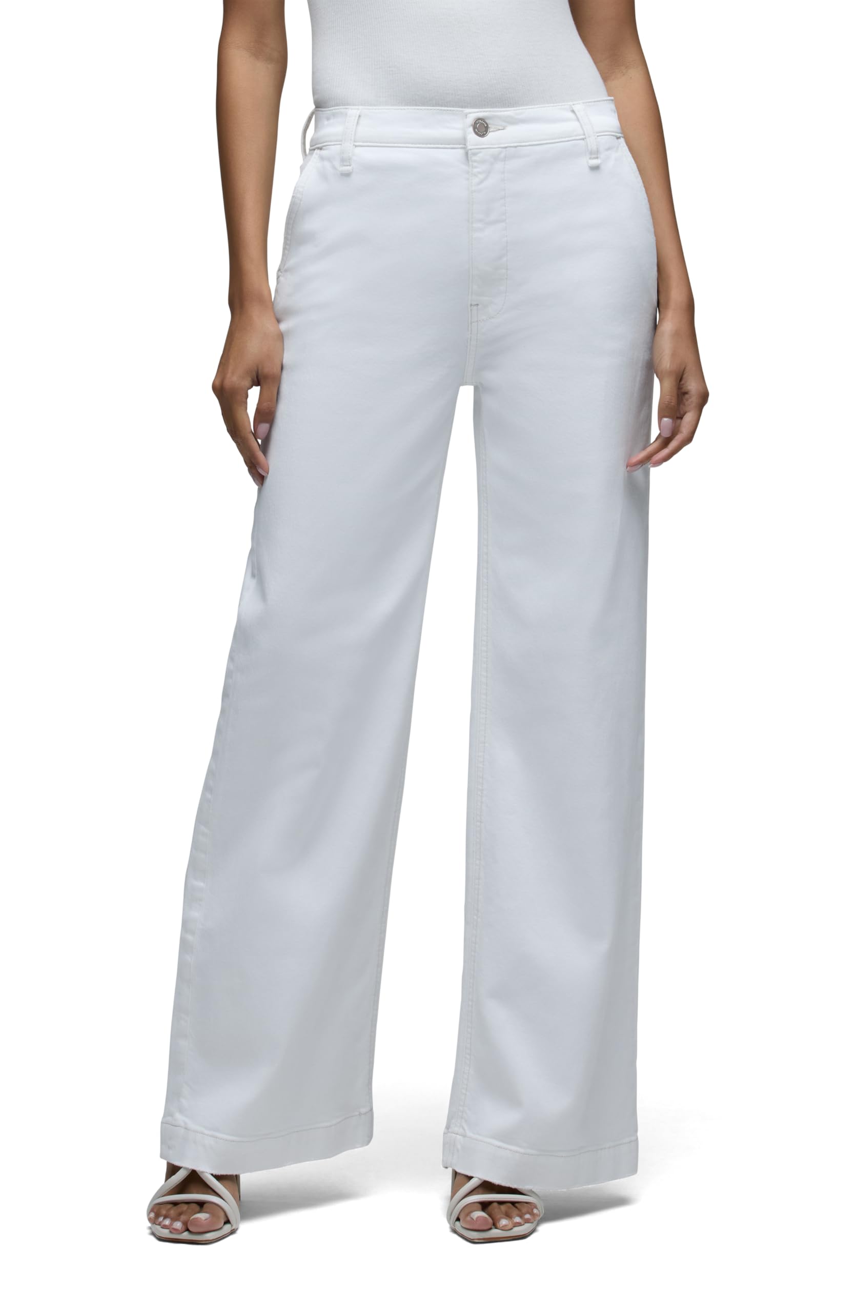 Hudson Women’s Jodie High Rise Loose Fit Wide Leg Jean, White Trouser, 24