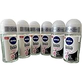 NIVEA 50ml Invisible Black And White Clear Roll On Anti Perspirant Deodorant, Pack of 6