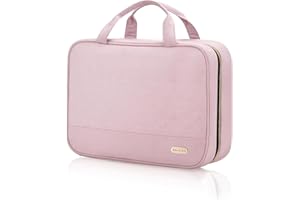 BALULHG Travel Toiletry Bag for Women with Hanging Hook Traveling Essentials Organizer Water-Resistant Hanging Makeup and Toiletry Bag for Cosmetic Toiletries Make-Up,039-Large-Pink