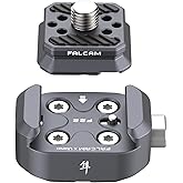 ULANZI F22 Quick Release Plate, Camera Mount Thread Adapter Seat Quick Setup Kit with 1/4" Screw to F22 QR System for Canon/Sony/Nikon Cameras/DJI/Moza Stablizers Switch Between Tripod/Monopod/Slider