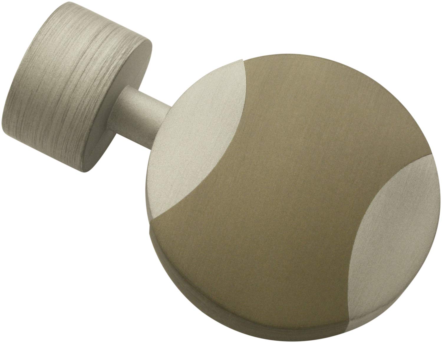 Gardinia disc 2 x end Piece, Metal, Curtain Technology, Diameter, Silver-Coffee (Silver/Cappuccino), Ø 19 mm