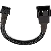 Easycargo GPU Fan Adapter Cable to PWM Fan, Graphic Card Fan Adapter, Compatible to 4-pin 3-pin PWM Fans 10cm 4 inch Black 1 