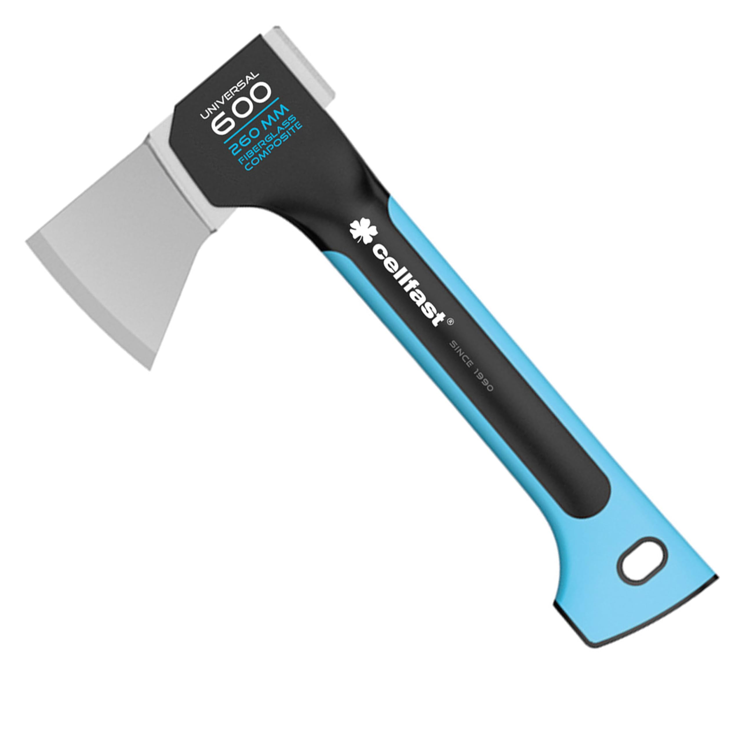 Cellfast Universal Axe U600 ENERGO™, 0.6 kg, 260 mm, Bearings, Camps, Bivouacs, Survival, Induction-hardened Steel, Non-slip Surface, 41-001