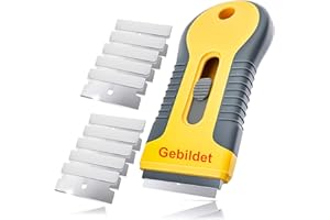 EEFUN Razor Blade Scraper with 10pcs Carbon Steel Blades for Removing Vinyl Decals Stickers &Glue from Cars, Boats and Other 