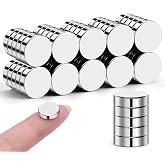 VSKIZ 50 Pcs Neodymium Magnets, 10x3mm Tiny Round Disc Refrigerator Magnets | Small Whiteboard &amp; Locker Magnets for Crafts, DIY, Office, Dry Erase Board, 3D Printing