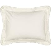 Historic Charleston King Charles Modern Farmhouse Floral Matelasse Decorative Pillowcase, 100% Cotton Breathable Bedding, Standard Sham (20" x 26"), Ivory