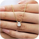 LIHELEI Diamond Pendant Necklaces for Women, Dainty 18k Gold/White Gold Plated Necklace, Gold/Silver Simple Choker Necklaces for Women, Trendy Jewelry Gifts