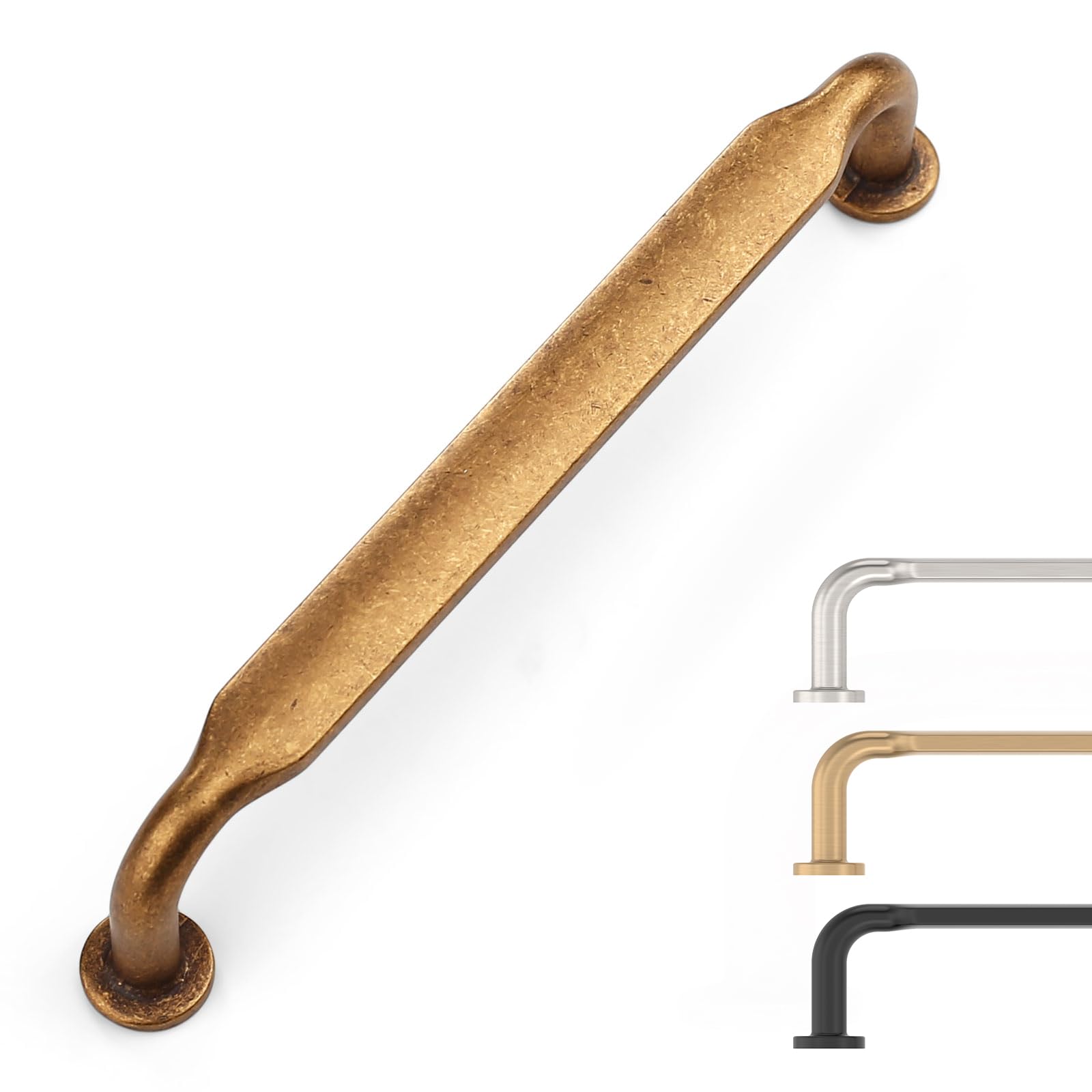 Photo 1 of 9BUILD 10 Pack Antique Brass Cabinet Pulls 5 Inch Kitchen Cabinet Handles Kitchen Handles for Cabinets Vintage Drawer Pulls Retro Dresser Pulls Cupboard Handles