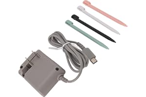 VBESTLIFE AC Adapter Charger Stylus Pen Kit for DS Game Console, 4 Stylus Pens with High Sensitivity Rounded Tip & 43in Power
