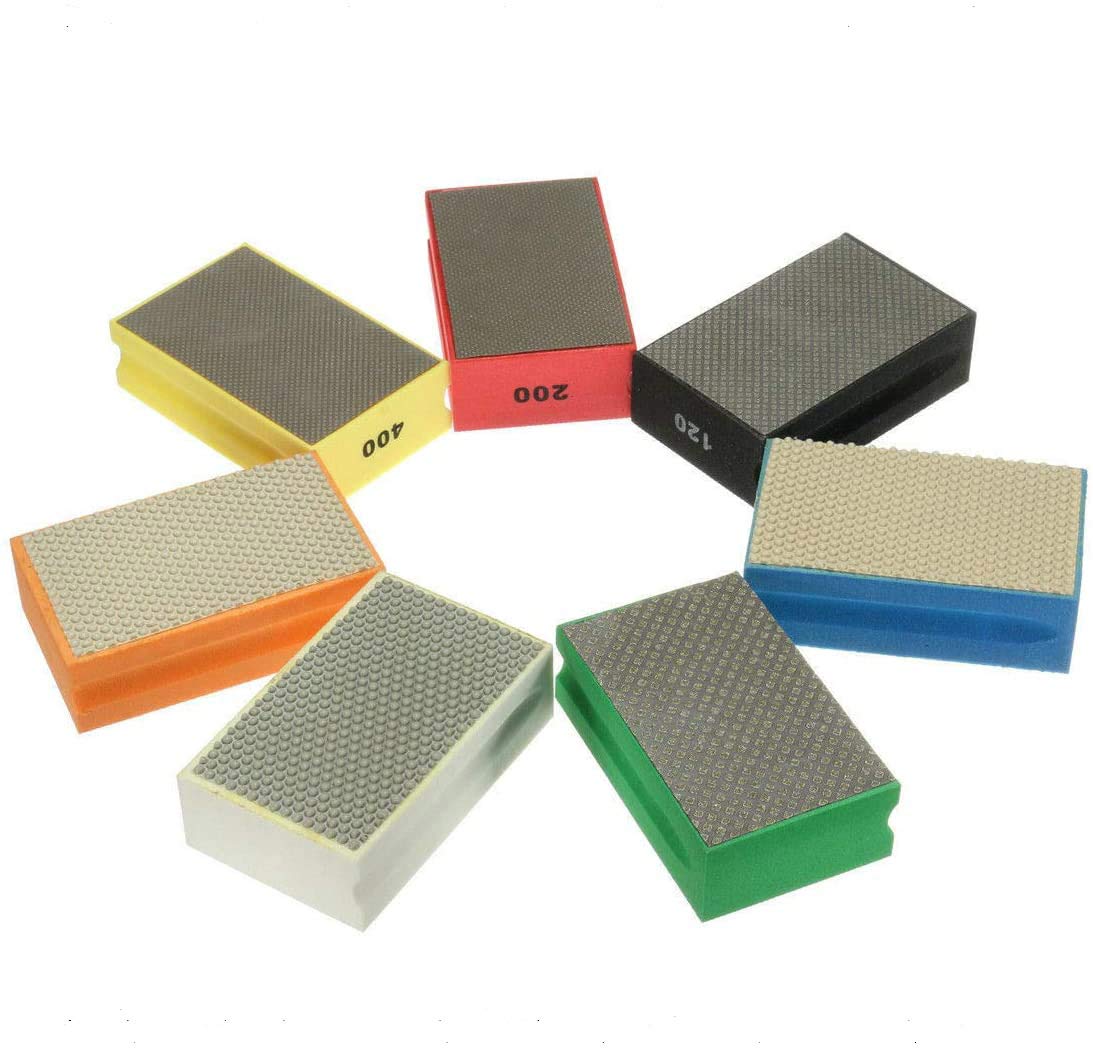 Diamond Hand Sanding Block Diamond Polishing for Polishing Stone, Glass, Tile, Concrete, Granite, Marble (90 x 55 mm)